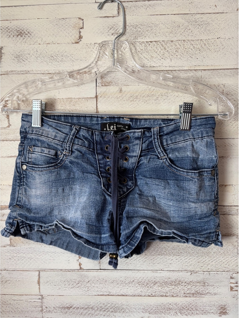 LEI Vintage y2k mini shorts micro low rise lace up size 1